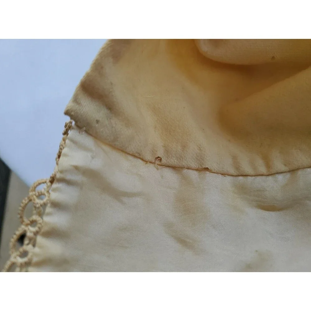 Antique Baby Bonnet Hand Sewn Tatted Embroidered 1890s Turn of Century Lined